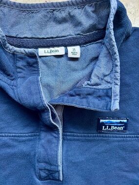 L.L.Bean Navy Pullover with Stand Collar